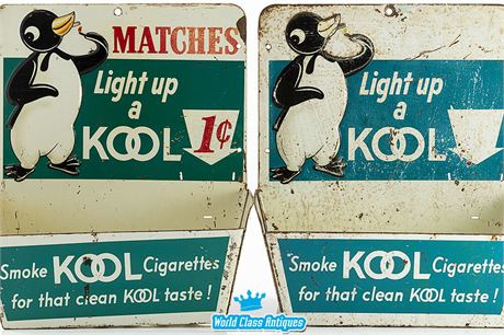 Lot of 2 Vintage Kool Cigarettes Advertising Matchbook/Matchbox Holder