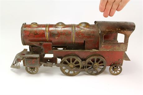 Vintage Pressed Steel Steam Engine Locomotive Toy