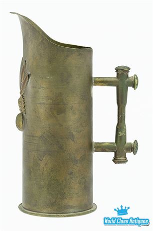 World War 1 Trench Art Pitcher with Decorations