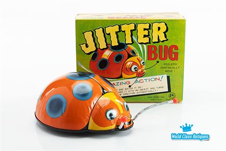 Vintage Wind-Up Toy Jitter Bug Made in Japan