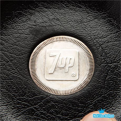 Vintage 7up Coasters Leather and Metal