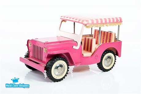 Vintage Tonka Toy Survey Jeep Pink Color