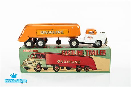 Vintage Friction-Powered Gasoline Trailer Toy - Made in Japan