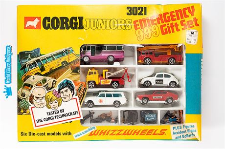 Vintage Corgi Juniors 3021 Emergency 999 Gift Set