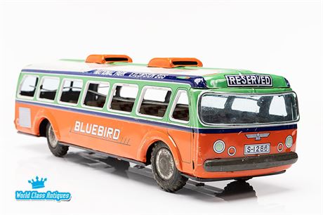 Vintage Daiya Tin Litho Toy Bus, Bluebird National Park Excursion Bus