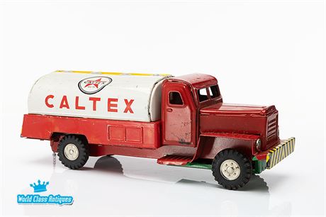 Vintage Tin Litho Caltex Gasoline Toy Truck