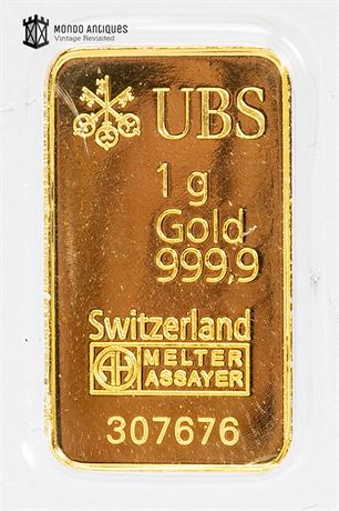 UBS Fine Gold Bar 999.9, Switzerland 1 gram