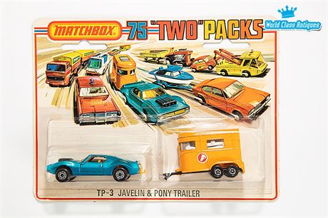 Matchbox Lesney Superfast 75 Two Packs TP-3 Javelin & Pony Trailer