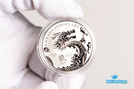 2012 $10 Year of the Dragon - Pure Silver Coin