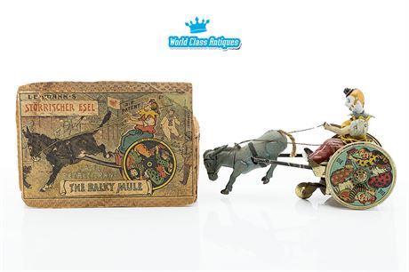 Antique Lehmann Toy - The Balky Mule Clown (Circa 1900)