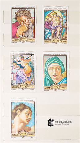 Vintage Stamps Collecting: Ajman 1970, Michelangelo