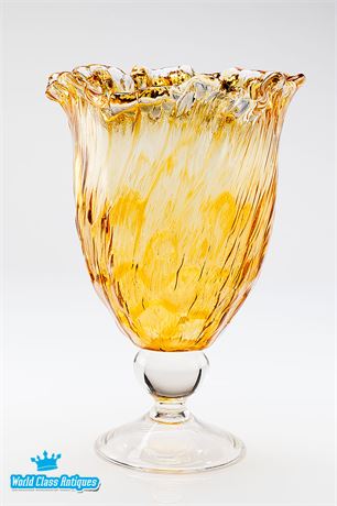 Vintage Mid-Century Glass Vase Murano Italy. Original Label!