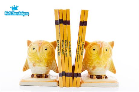 Vintage Ceramic Owl Bookends, Hoot-Worthy!