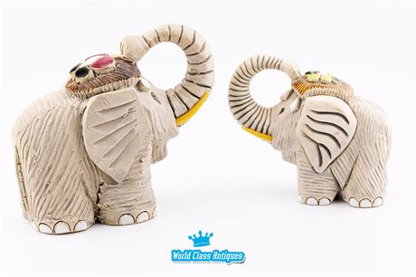 Vintage Artesania Rinconada Figurines: A Pair of Elephants