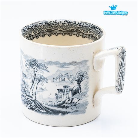 Black Transfer-Printed Mug Early 19th Century