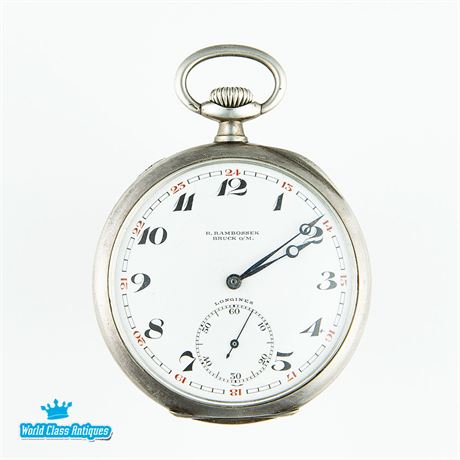 Longines Grand Prix Fine Pocket Watch .800 Silver