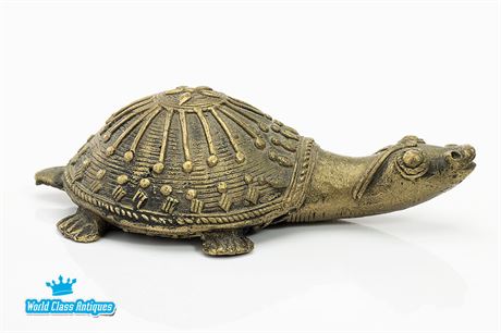 19th Century Dhokra Turtle Folk Art Figure